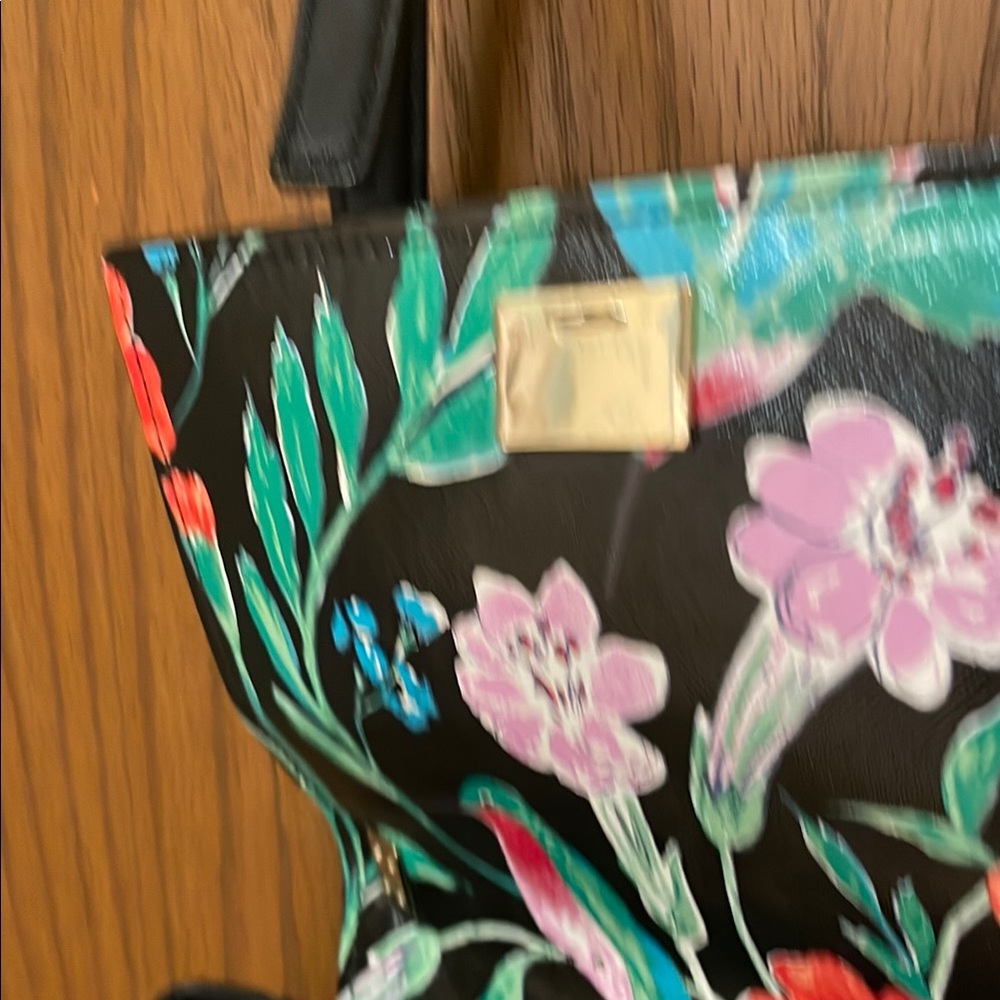 KATE SPADE UEC Black Floral Women's Crossbody Bag Hummingbird Red Green Blue - Picture 3 of 10
